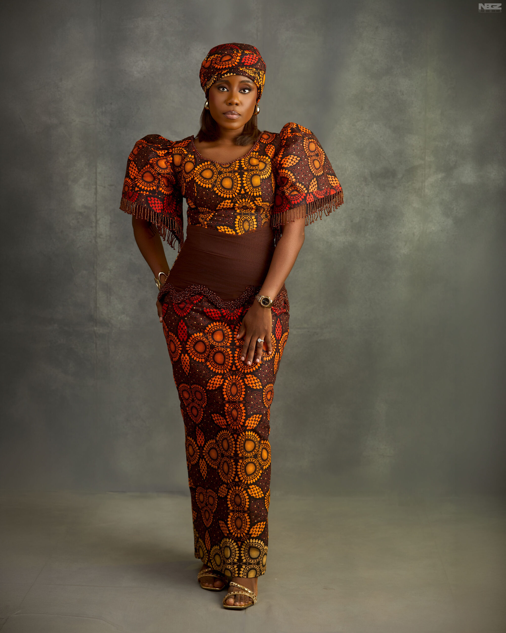 Portrait of Deborah Edikan Temple, the bride, dressed elegantly for the Blossom 2026 wedding